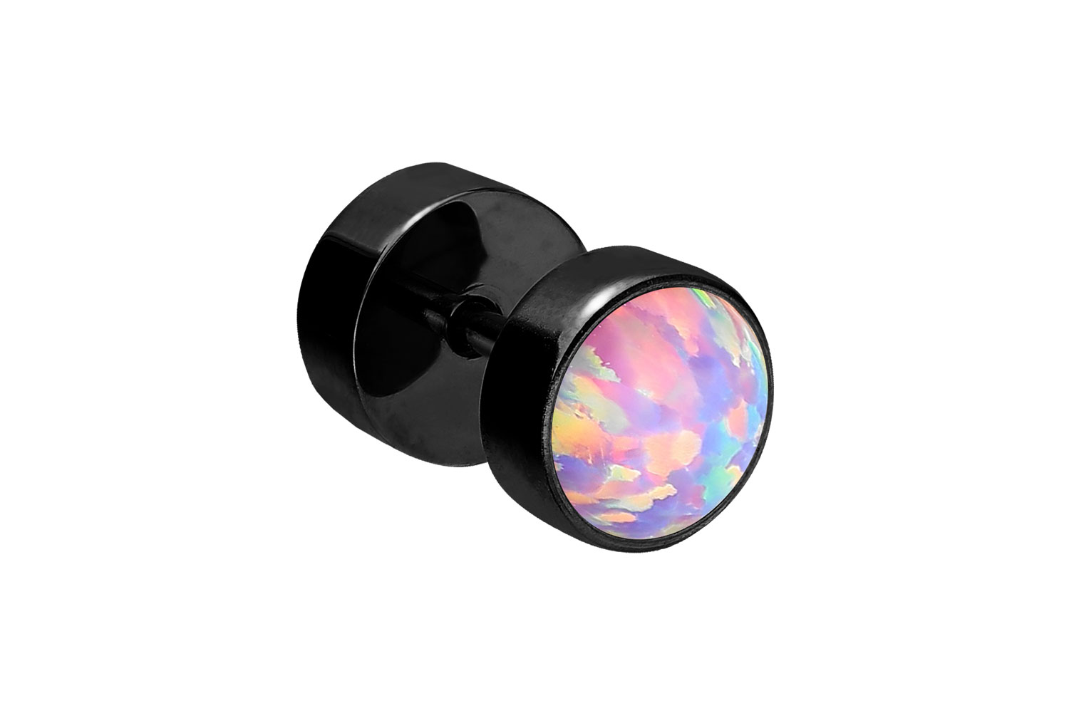 Chirurgenstahl Fake Plug SYNTHETISCHER OPAL ++SALE++ von Piercingline